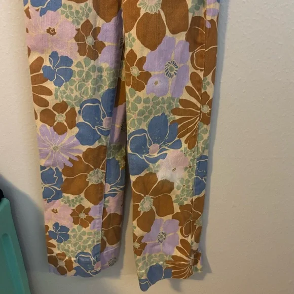 Show me your mumu - Jacksonville Cropped Jumpsuit ~ Sage Retro Garden XS